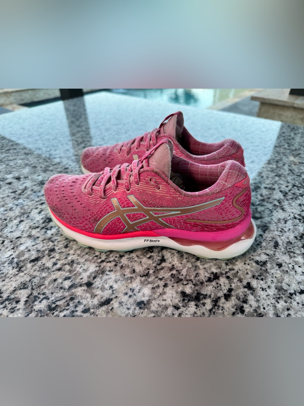 ASICS Women's GEL-NIMBUS24 le Cotton Candy Rose Running Shoes Size 8